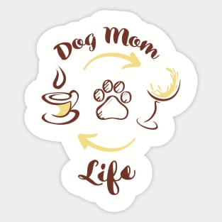 Dog Mom Life Coffee Tee Tshirt Sticker